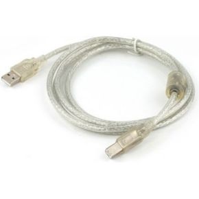 Image of Gembird CCF-USB2-AMBM-TR-10 3m USB A USB B Zilver, Transparant USB-kabel