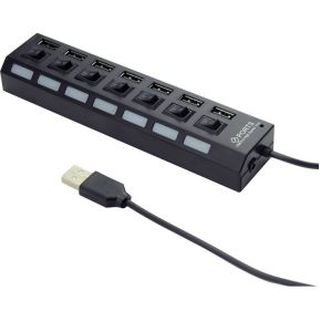 Image of Gembird UHB-U2P7-02 USB 2.0 Zwart hub & concentrator