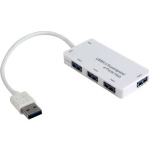 Image of Gembird UHB-U3P4-01 USB 3.0 (3.1 Gen 1) Type-A 5000Mbit/s Wit hub & concentrator