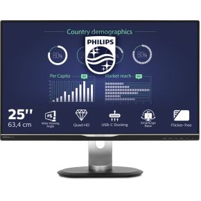 Image of Philips Brilliance 258B6QUEB/00 25"" Full HD IPS Zwart LED display