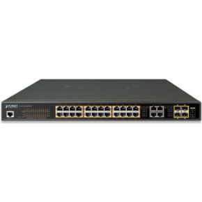 Image of Planet GS-4210-24UP4C Managed Gigabit Ethernet (10/100/1000) Power over Ethernet (PoE) 1U Zwart netw