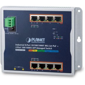 Image of Planet WGS-4215-8P2S Managed L2 Gigabit Ethernet (10/100/1000) Power over Ethernet (PoE) Zwart netwe
