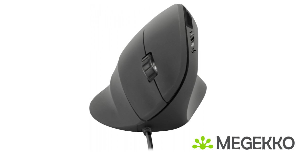 Speedlink PIAVO Ergonomische Vertical Mouse - Ergonomische 5 toetsen muis met USB-aansluiting voor kantoor/thuiskantoor, zwart