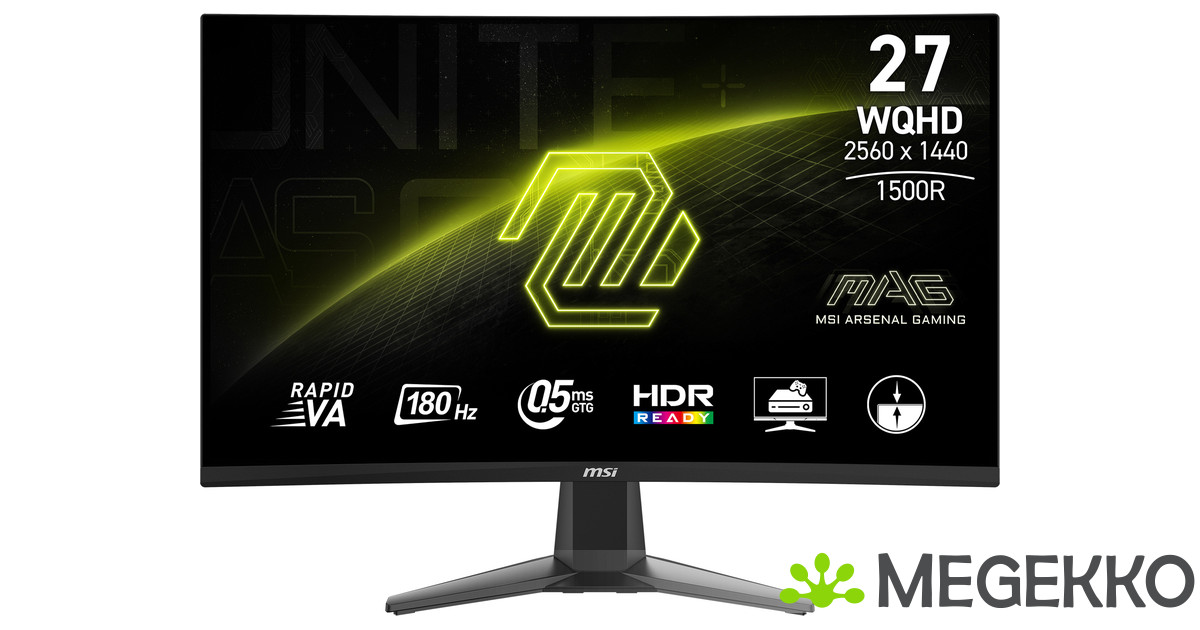 Megekko.nl - MSI MAG 27CQ6F Quad HD 180Hz Curved VA Gaming monitor