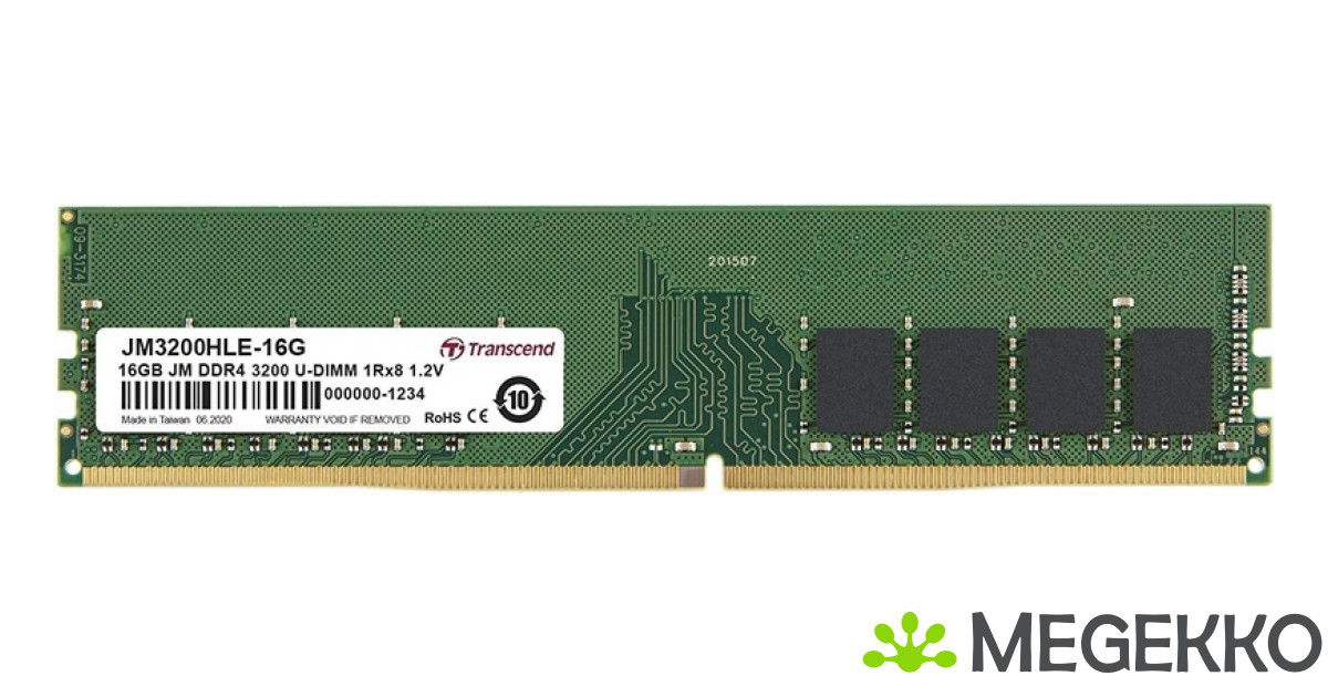 Megekko.nl - Transcend JetRam 16 GB 1 x 16 GB DDR4 3200 MHz