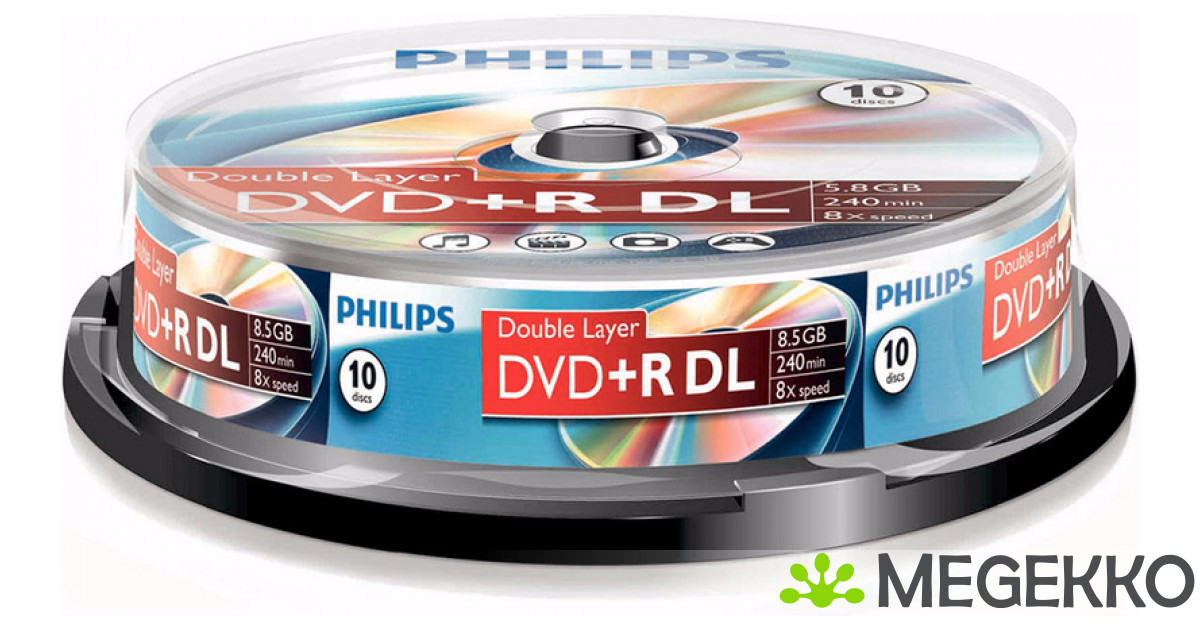 Megekko.nl - DVD+R Double layer 8.5GB 8xspeed spindle 10 stuks