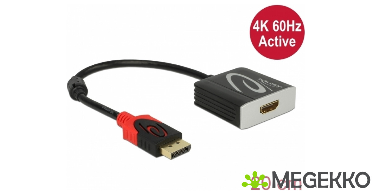 Megekko.nl - Delock 62734 Adapter DisplayPort 1.2 male > HDMI female 4K 6