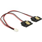 Delock 85249 Kabel Voeding 2-pins female > 2 x SATA 15-pins bus (5 V) metaal 20cm
