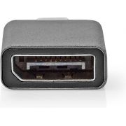 Nedis-USB-Adapter-USB-3-2-Gen-1-USB-Type-C-copy-Male-DisplayPort-Female-Vernikkeld-Recht-Alumini