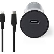 Nedis Autolader | 1,67 A / 2,22 A / 3,0 A | Outputs: 1 | Poorttype: USB-C&copy; | Lightning 8-Pins (Los) Kabe