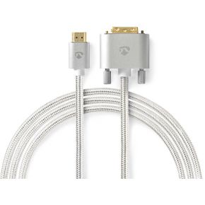 Nedis HDMI© Kabel | HDMI© Connector | DVI-D 24+1-Pins Male | 2560x1600 | Verguld | 2.00 m | Gebreid |