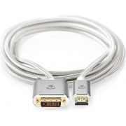 Nedis-HDMI-copy-Kabel-HDMI-copy-Connector-DVI-D-24-1-Pins-Male-2560x1600-Verguld-2-00-m-Gebreid-