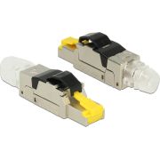 DeLOCK 86485 kabel-connector RJ45 Zwart, Zilver, Transparant, Geel