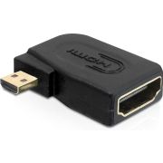 DeLOCK HDMI A/micro-D 19-p HDMI-A F 19-p micro HDMI-D M Zwart