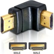 DeLOCK Adapter HDMI male > HDMI male 90&deg; down HDMI 1.3 Zwart