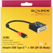 DeLOCK 61213 0.2m USB C DVI Zwart video kabel adapter