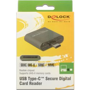 DeLOCK 91498 geheugenkaartlezer USB 3.2 Gen 1 (3.1 Gen 1) Type-C Zwart