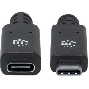 Manhattan 355230 0.5m USB C USB C Mannelijk Vrouwelijk Zwart USB-kabel