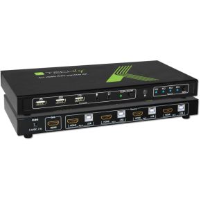 Techly 4x1 USB HDMI KVM Switch 4Kx2K IDATA KVM-HDMI4U Zwart KVM-switch