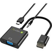 Techly HDMI - VGA+3.5mm+Micro USB B M/F HDMI VGA+3.5mm+Micro USB Zwart kabeladapter/verloopstukje