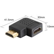 Techly-HDMI-M-F-270-deg-HDMI-HDMI-Zwart-kabeladapter-verloopstukje