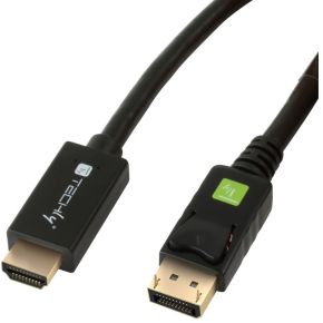 Techly ICOC DSP-H12-010 1m DisplayPort HDMI Zwart video kabel adapter