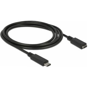 DeLOCK 85534 1.5m USB C USB C Mannelijk Vrouwelijk Zwart USB-kabel