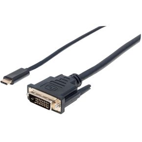 Manhattan 152457 2m USB C DVI Zwart video kabel adapter