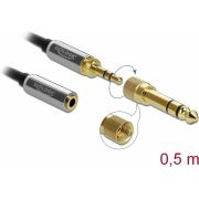 DeLOCK-85779-audio-kabel-0-5-m-3-5mm-Zwart-Grijs