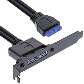 InLine 33390C USB A Zwart kabeladapter/verloopstukje