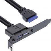 InLine 33390C USB A Zwart kabeladapter/verloopstukje