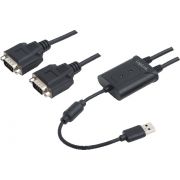 LogiLink AU0031 USB 2.0 2xRS-232 Zwart kabeladapter/verloopstukje
