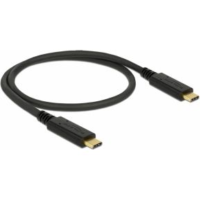 DeLOCK 83042 0.5m USB C USB C Mannelijk Mannelijk Zwart USB-kabel