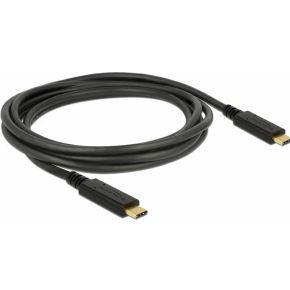 DeLOCK 83668 2m USB C USB C Mannelijk Mannelijk Zwart USB-kabel