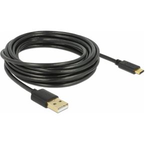 DeLOCK 83669 4m USB A USB C Mannelijk Mannelijk Zwart USB-kabel