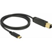 DeLOCK 83675 1m USB C USB B Mannelijk Mannelijk Zwart USB-kabel