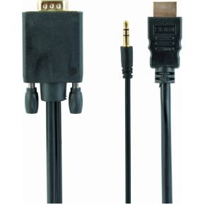 Gembird A-HDMI-VGA-03-10 VGA HDMI + 3.5mm Zwart kabeladapter/verloopstukje