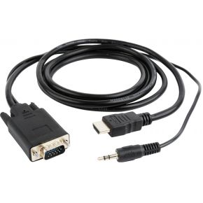 Gembird A-HDMI-VGA-03-10 VGA HDMI + 3.5mm Zwart kabeladapter/verloopstukje