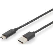 ASSMANN Electronic AK-300148-030-S 3m USB C USB A Mannelijk Mannelijk Zwart USB-kabel