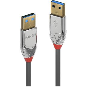 Lindy 36625 0.5m USB A USB A Mannelijk Mannelijk Grijs USB-kabel