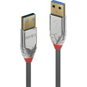 Lindy 36625 0.5m USB A USB A Mannelijk Mannelijk Grijs USB-kabel