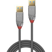 Lindy-36625-0-5m-USB-A-USB-A-Mannelijk-Mannelijk-Grijs-USB-kabel