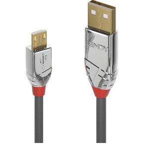Lindy 36653 3m USB A Micro-USB B Mannelijk Mannelijk Grijs USB-kabel