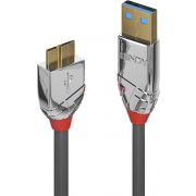 Lindy 36656 0.5m USB A Micro-USB B Mannelijk Mannelijk Grijs USB-kabel