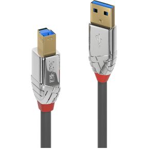 Lindy 36660 0.5m USB A USB B Mannelijk Vrouwelijk Grijs USB-kabel