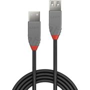Lindy-36701-0-5m-USB-A-USB-A-Mannelijk-Vrouwelijk-Zwart-Grijs-USB-kabel
