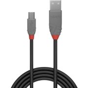 Lindy-36722-1m-USB-A-Mini-USB-B-Mannelijk-Mannelijk-Zwart-Grijs-USB-kabel