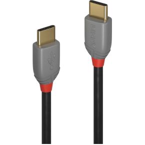 Lindy 36871 1m USB C USB C Mannelijk Mannelijk Zwart, Grijs USB-kabel