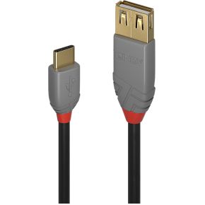 Lindy 36897 0.15m USB-A Vrouwelijk naar USB-C Mannelijk USB-kabel