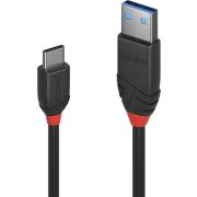 Lindy 36915 0.5m USB A USB C Mannelijk Mannelijk Zwart USB-kabel